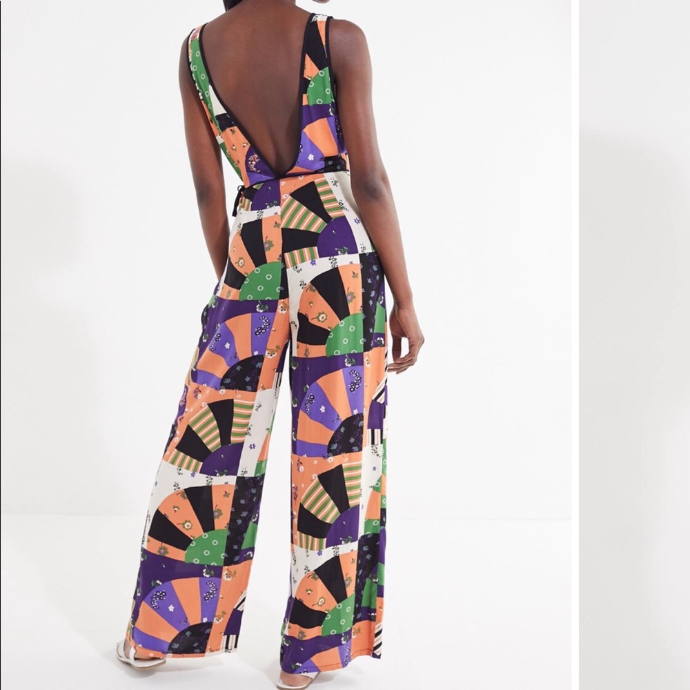 Patchwork Surplice Jumpsuit - Picture 2 of 2